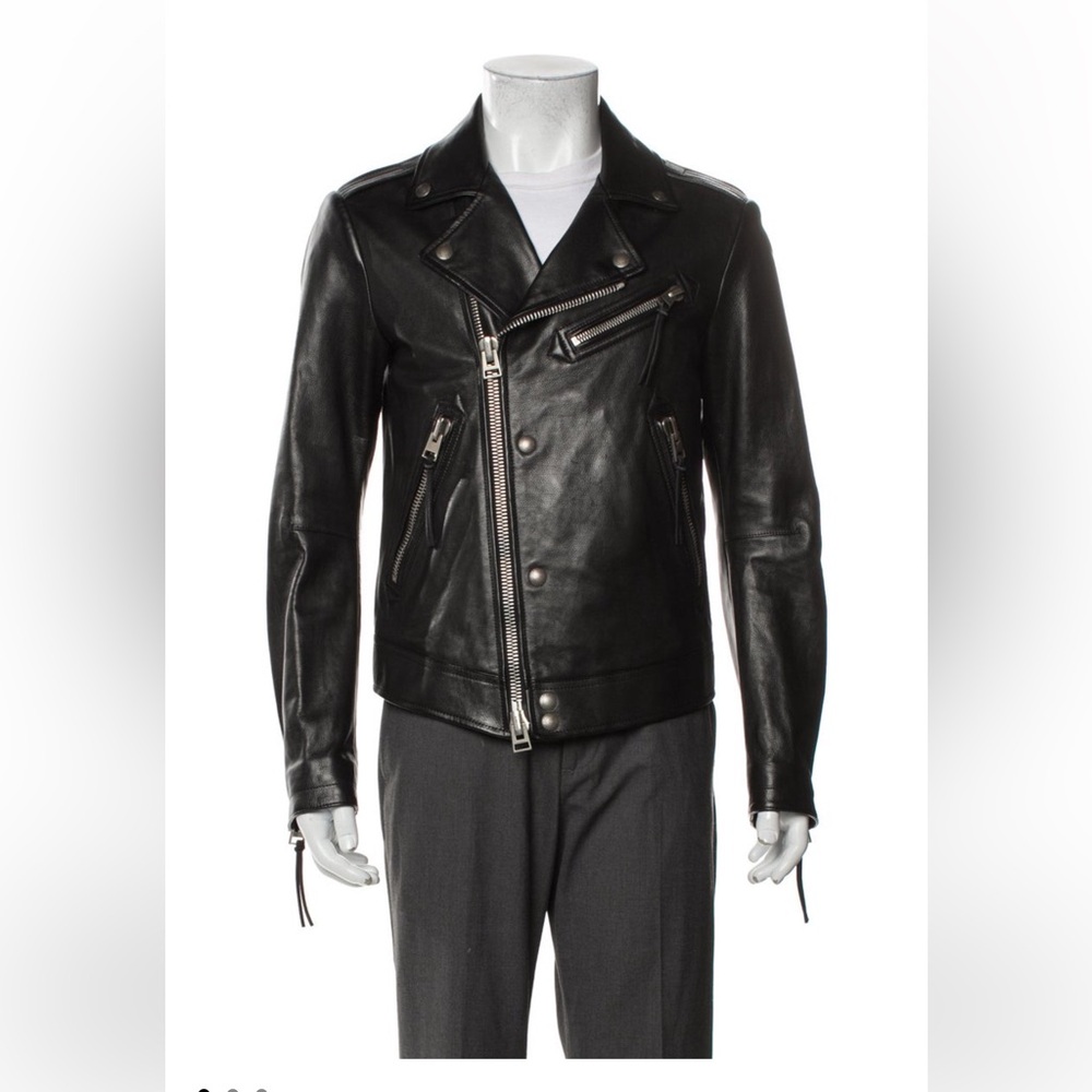 Tom Ford Black Leather Moto Jacket